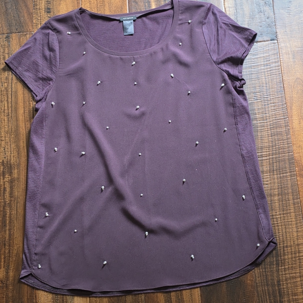 Women's Purple Embellished Top